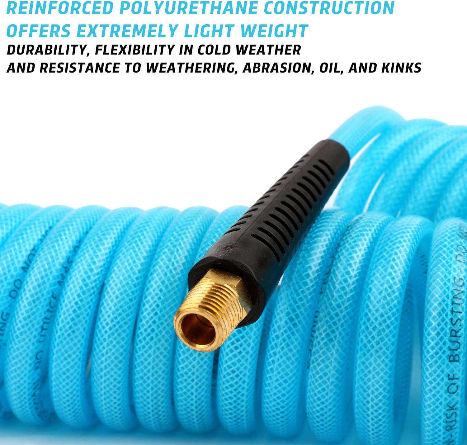 New HEAVY DUTY 200PSI Reinforced Polyurethane Coiled Air Tank Hose 10