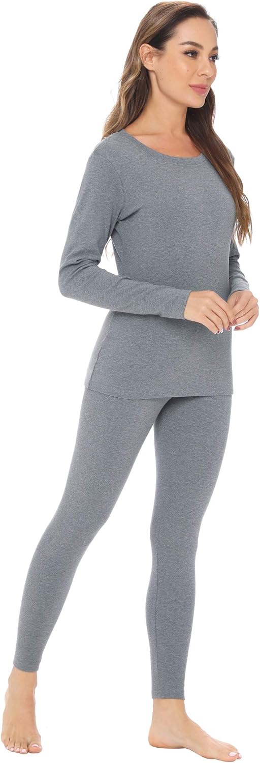 Latuza Women's Cotton Long Johns Fleece Lined Thermal Underwear at  Women’s Clothing store