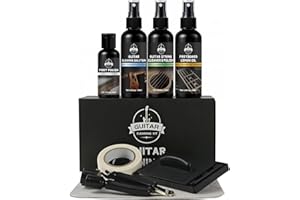 Guitar Cleaning Kit - 8-Piece Professional Maintenance Set with Guitar Cleaner, Fretboard Oil, Polish Wax, String Cleaner, 3-