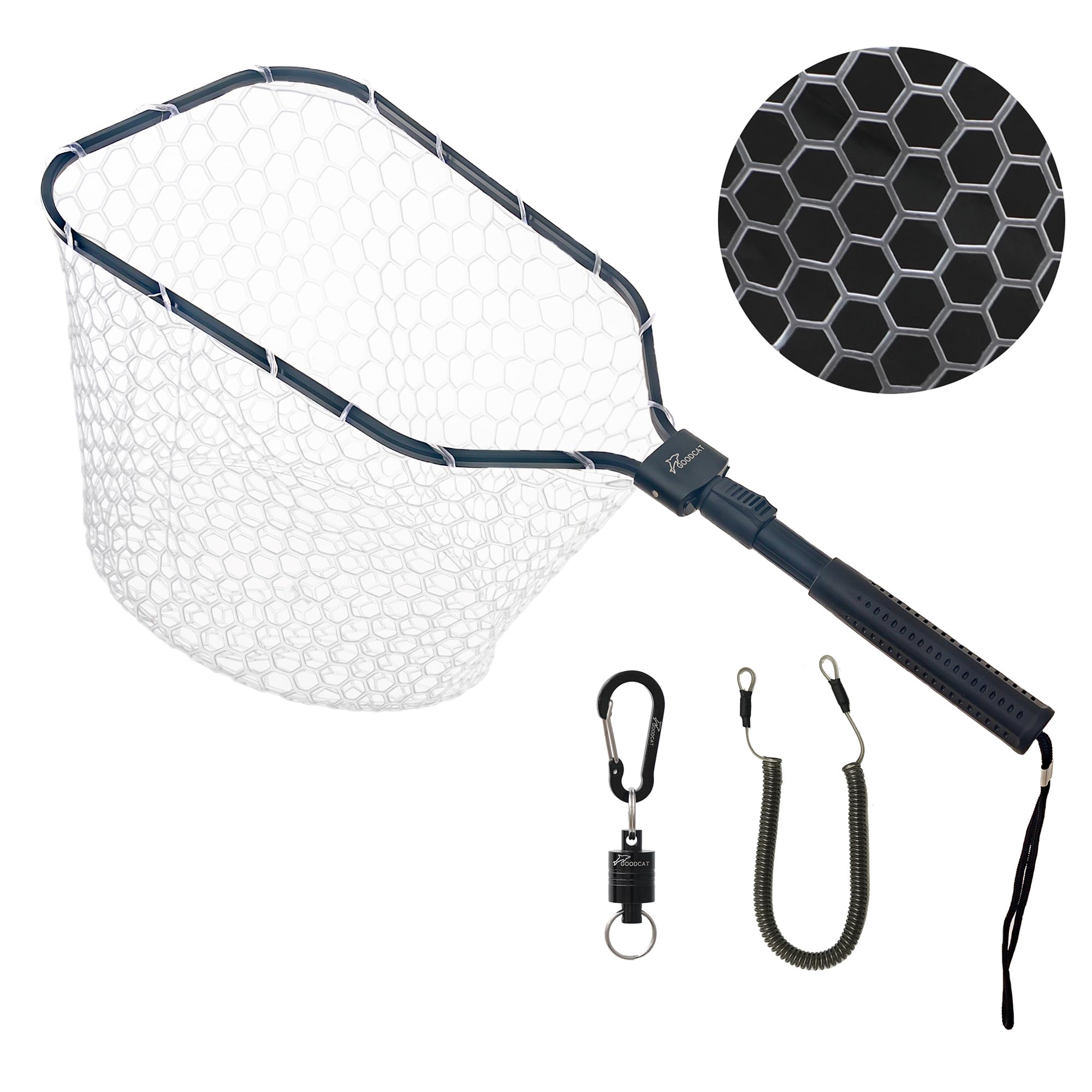 Photo 1 of GOODCAT Fly Fishing Net, Bass Trout Landing Net, Folding Fishing Nets Fresh Water, Safe Fish Catching or Releasing, Fly Fishing net Magnetic Release