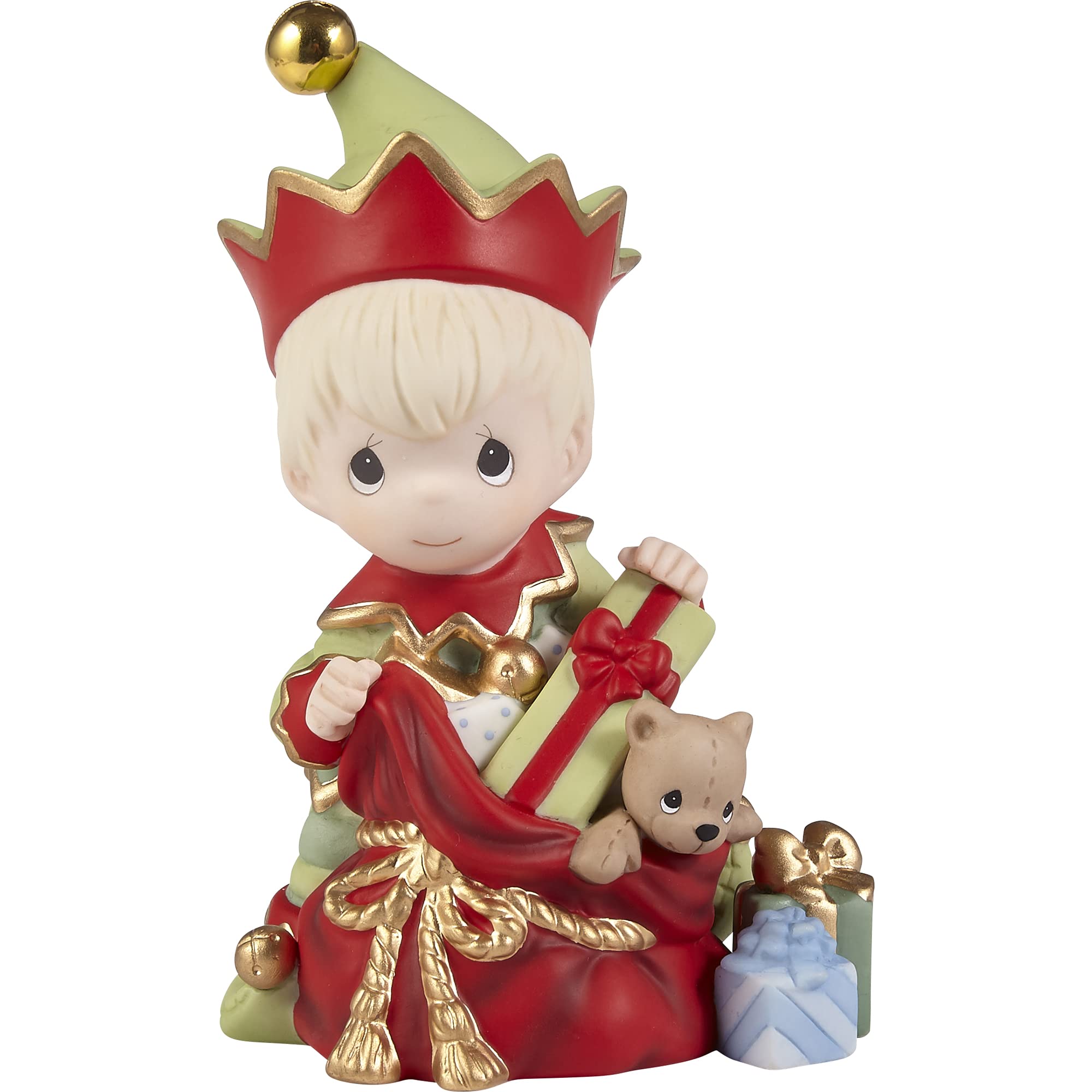 Precious Moments 221013 Fill Your Holidays with Special Surprises Annual Elf Bisque Porcelain Figurine
