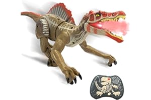 TALGIC- Remote Control Dinosaur Robot - Realistic Walking, Roaring, and Spraying Spinosaurus Toys - Light up and Shaking Head and Tail Robot Dinosaur for Kids Ages 3+