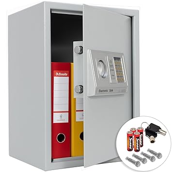 KESSER® Elektr. Tresor | 50x35x34,5 XXL | Türstärke 4mm | Elektronischer Safe | Doppelbolzenverriegelung | Wandtresor | Ink. 