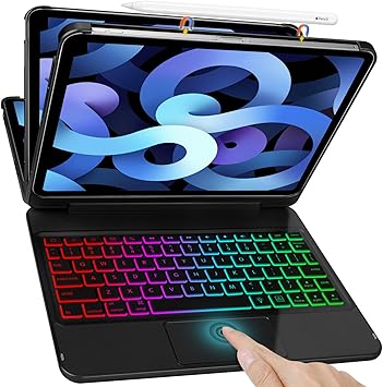 Amazon Com New Ipad Air 4 2020 10 9 Inch Case With Keyboard Trackpad Smart Magic Keyboard For Ipad Air 4th Generation 2020 Ipad Pro 11 2018 Auto Sleep Wake 10 Color Backlight Computers Accessories