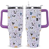 Rcvlauf Nurses Gifts Vet Tech Tumbler with Handle & Straw - 40 oz Veterinarian Cup Coffee Mug Gifts for Women, Graduation, Vet Appreciation, Nurses Week