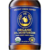 Organic Body Oil Dry Skin 8oz - After Shower Natural Face Oil &amp; Body Moisturizer with Cold Pressed Almond, Olive, Jojoba, Rosehip, Vitamin E &amp; Lavender oils. Clean Facial Skin Care for Women &amp; Men
