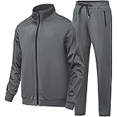 HODOSPORTS Mens Tracksuits 2 Piece Full Zip Jogging Running Suits SweatSuits for Men Shiny Sport Track Suits Sets