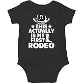 AW Fashions This Is Actually My First Rodeo Baby Bodysuit Funny Cute Outfit Infant Clothing Newborn Romper