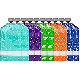 Simple Modern Reusable Food Pouches 10-Pack 7oz - Baby Food Storage Toddler Kids Squeezable Pouch Washable Freezer Safe - 5 F