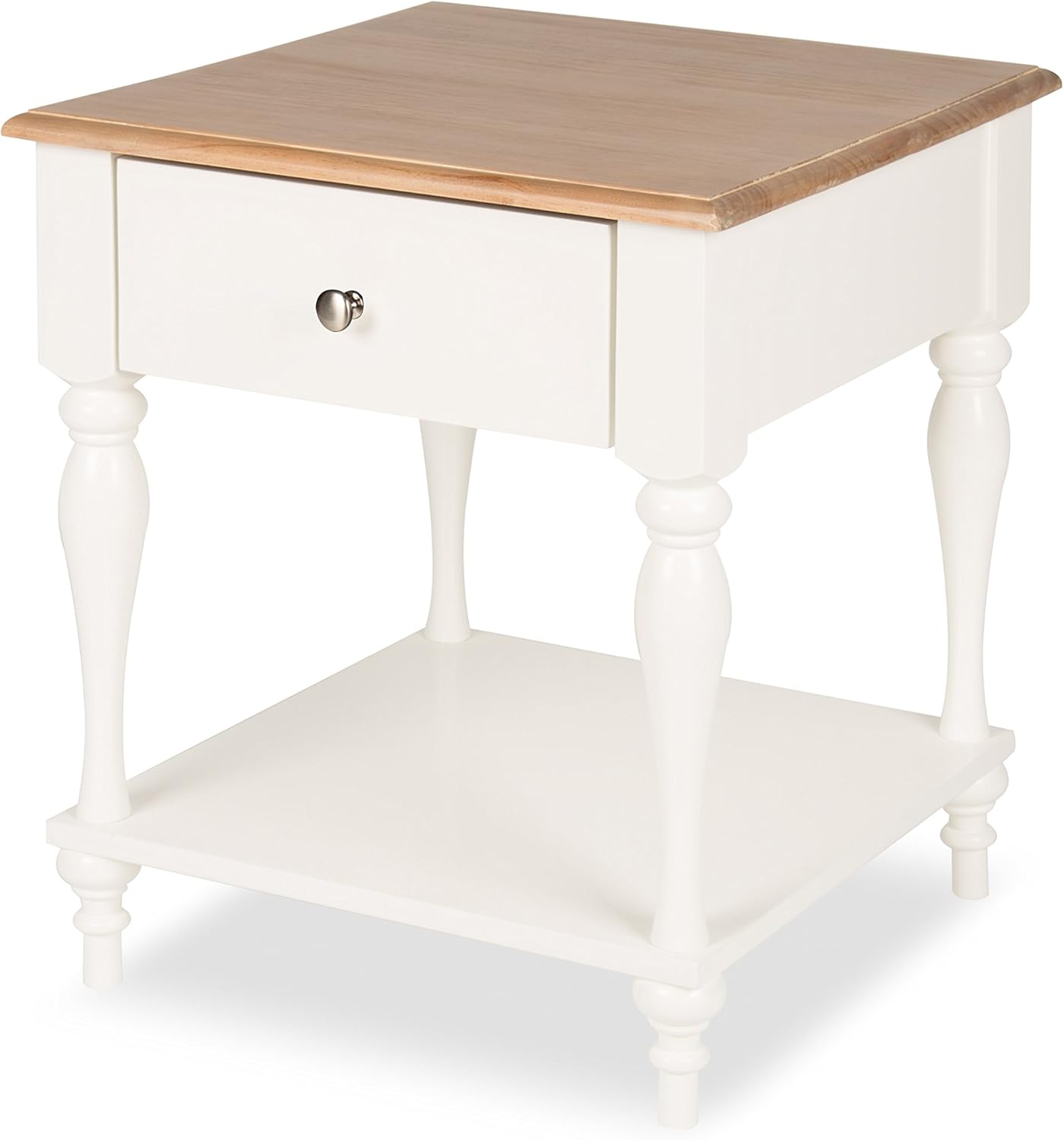 Amazon Com Kate And Laurel Sophia Rustic Wood Top Side Table With Drawer And Shelf White Furniture Decor