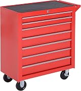DURHAND 7-Drawer Rolling Tool Chest on Wheels Red Lockable with Side Handle view 1