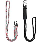 LAREDTREE Heavy Duty Paracord Lanyard Keychain, Paracord Necklace Cell Phone Keychain Whistles Wrist Braided Strap