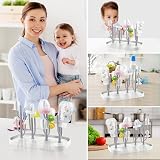 Vicloon Baby Bottle Drying Rack with 12 Detachable Brackets Grey view 7