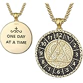 CVRAVO Sobriety Gifts for Men 925 Sterling Silver Sobriety Necklace AA Necklace Alcoholics Anonymous Jewelry Gifts for Men Women