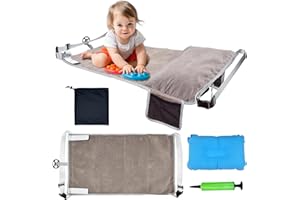 PIKPOPS Toddler Airplane Seat Extender, Baby Travel Bed for Flying with Inflatable Pillow & Kits, Plane Footrest for Little Kids Flight Travel Essentials Accessories (Grey)