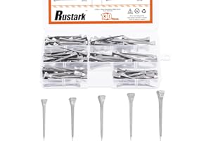 Rustark 130Pcs 5 Sizes Steel Horseshoe Nails Assortment Kit 1.6” 1.7” 1.9” 2” 2.4” E2 E3 E4 E5 E6 Horse Hoof Nails Horseshoe Tools Equipment for Horseshoes Horse Race Training