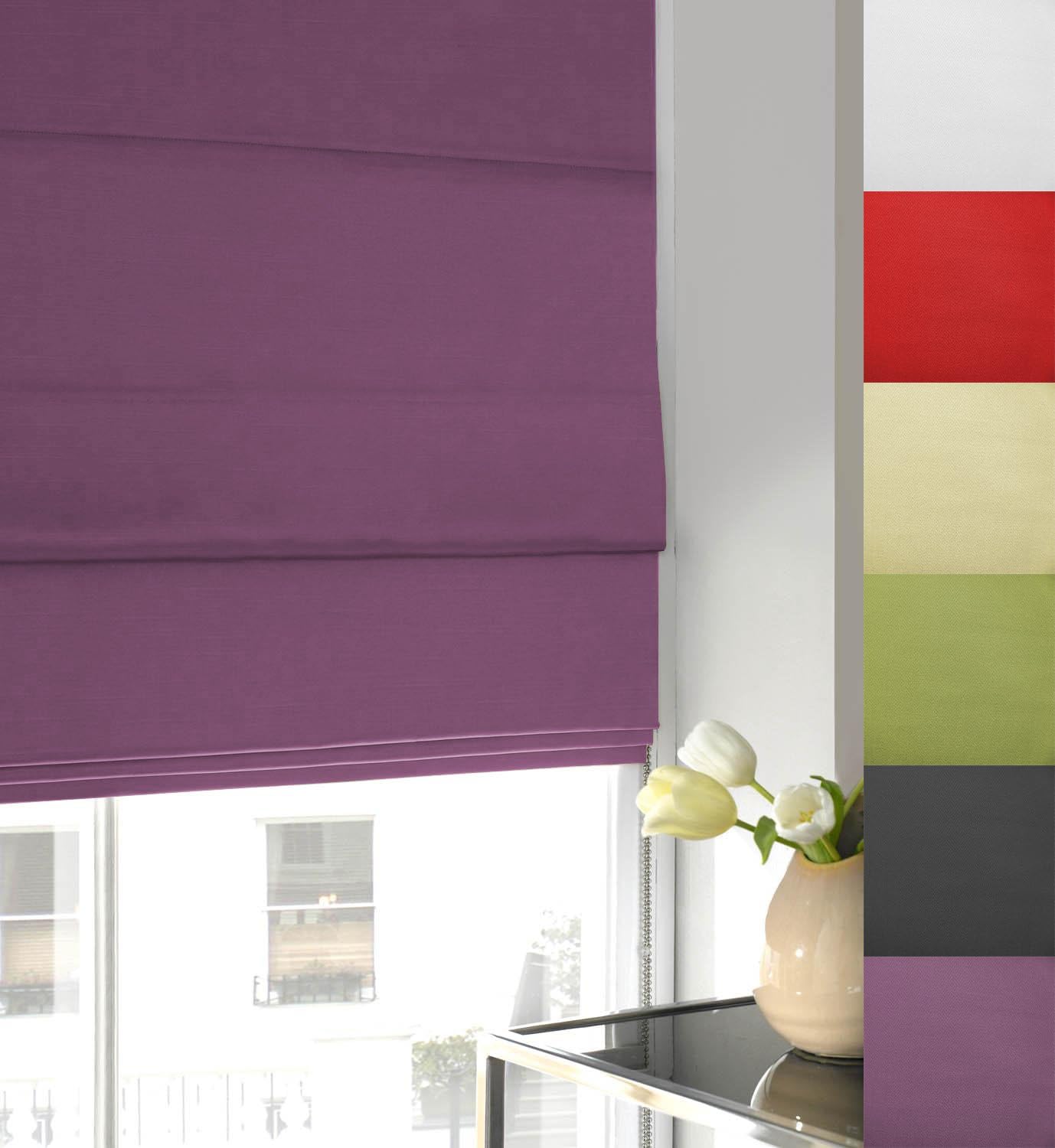 Twill Roman Blind [Aubergine, 120cm x 135cm]