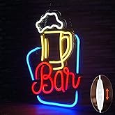 FITNATE Neon Bar Sign, Beer Neon Sign for Wall Decor, Brightness Adjustable LED Neon Light Sign USB Powered Decorative Bar Sign for Home Bar Wall Party Decor