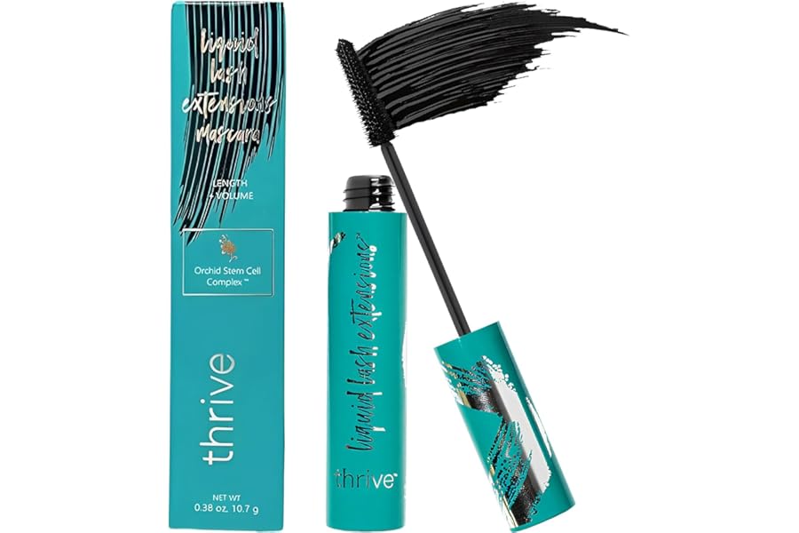 Thrive Mascara Extensions, Tubing Mascara Cosmetics Natural Volumizing Lengthening Eye Makeup, Waterproof & Smudge-Proof, Long-Lasting No Clumping or Flaking (Rich Black)