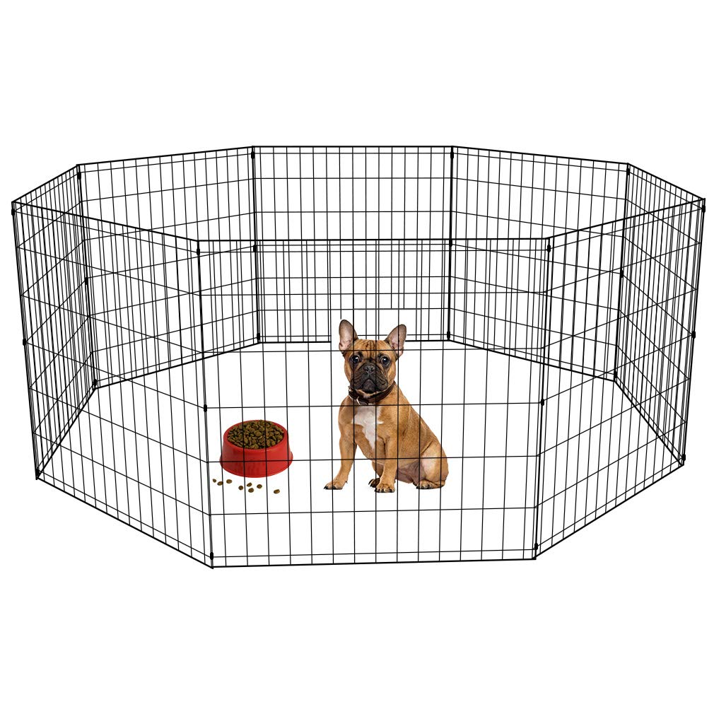 Safe Dog PlayPen Exercise Kennel Cage 8 Panel Pet Fence 24" Tall
