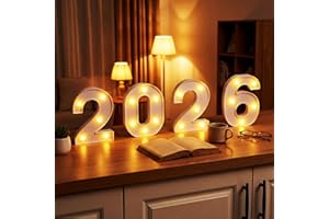 Mudder 2026 Light up Numbers for New Year Party Decorations LED 2026 Graduate Numbers Lights Battery Operated Sign Table Decor Party Supplies