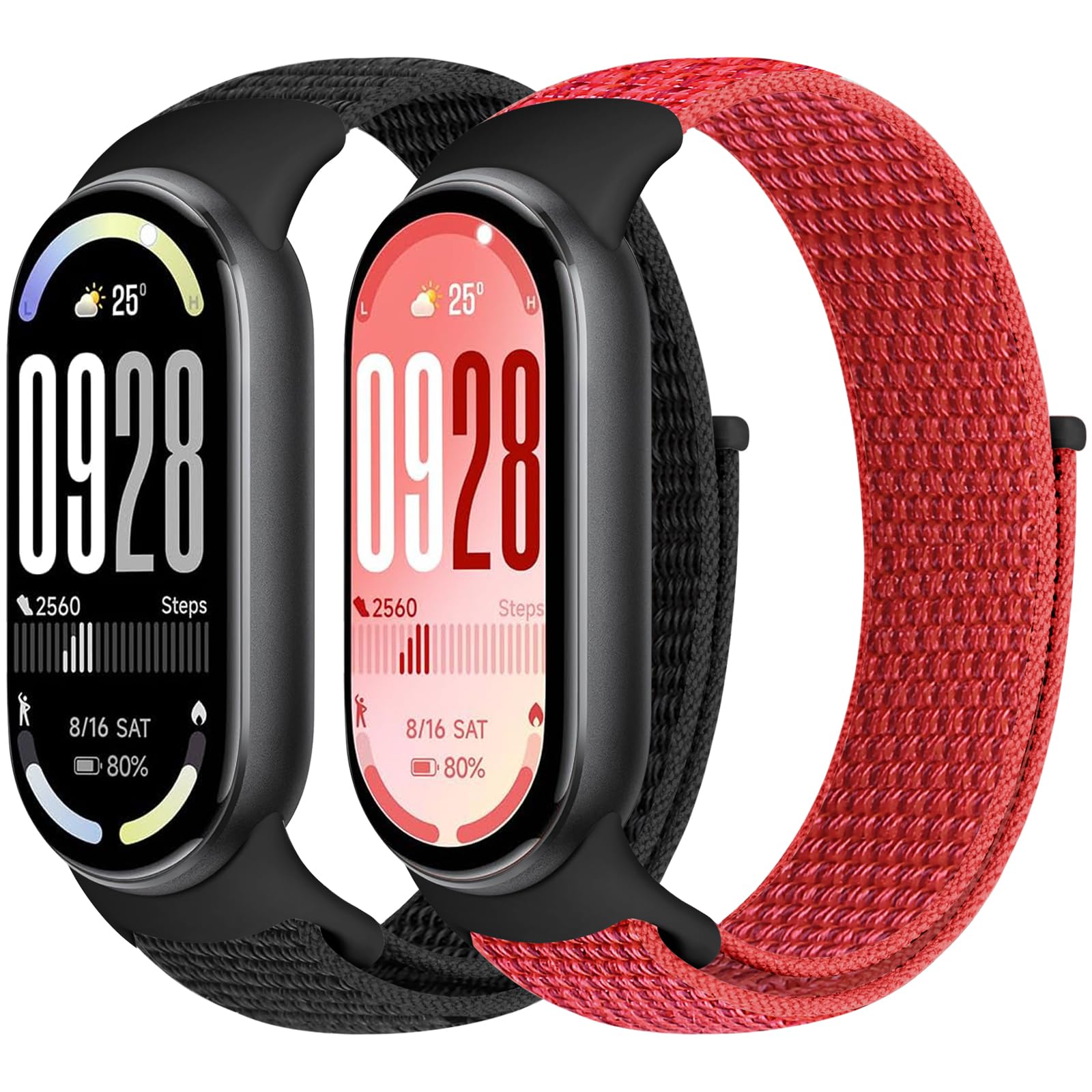 Runostrich Nylon Straps Compatible with Xiaomi Smart Band 10/9/8 Soft Nylon Loop Strap Breathable Adjustable Replacement Band for Women Men