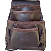 Graintex OS2220 10 Pocket Oil Tanned Leather Nail & Tool Pouch Dark Brown Color for Constructor/Electrician/Plumber