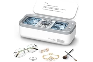 ZBZ Ultrasonic Jewelry Cleaner Machine- Dental Clean Pod 45Khz Ultrasonic Cleaner Stainless Steel 17Oz Denture Sterling Ring Silver Gold Diamond Cleaner