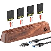 AODUKE 8-Port USB 3.0 SD Card Reader, Walnut Wood Design 5Gbps Data | Simultaneous support to Micro SD/TF3.0 and SD3.0 Card Read and Write (Compatible UHS-I/II Card)-AST43M