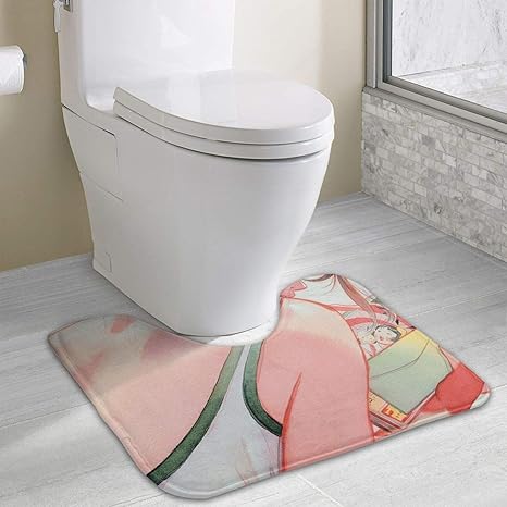 Amazon モダンのかわいい女の子 トイレマット Uタイプ トイレファブリック 環境保護 抗菌 防臭 防湿 滑り止め 強力吸水 おしゃれ 厚くする トイレ フロアマット 40x49cm トイレマット タンクカバー ホーム キッチン オンライン通販