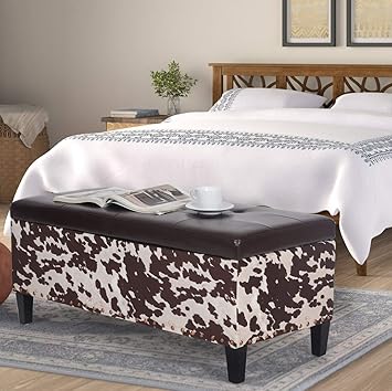 Joveco - Banco otomano rectangular de microfibra con botones: Amazon.es