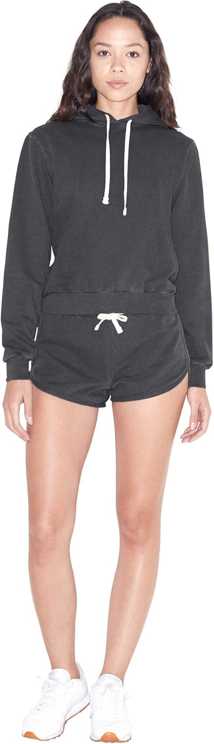 American Apparel Women's French Terry Mid-Length Long Sleeve Hoodie: Clothing