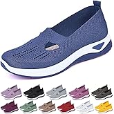 Yilia Orthopedic Shoes for Women, Women Wide Width Breathable Walking Comfortable Slip on Sneakers, Non Slip Food Service Lightweight Sneaker, Nurse Shoes Arch Support Sneakers