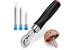 Linkstyle 5PCS Tire Repair Tools Kit, Patch Roller and Tungsten Steel Tire Reamer Drill Bits Set for Car Truck Motorcycle