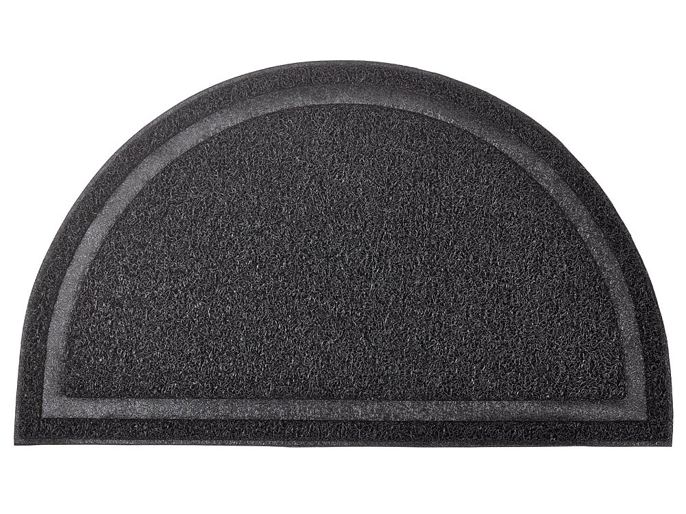 DM Cat Paw Print Litter Tray Mat,Door Mat, Kitty Litter Rug,Half Circle,60x36 cm (Black)
