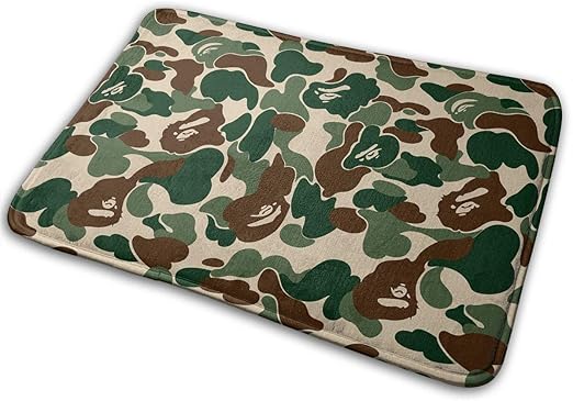Bape A Bathing Ape Camo Floor Mats Rug Bathroom Non Slip Carpet Door Home Mat