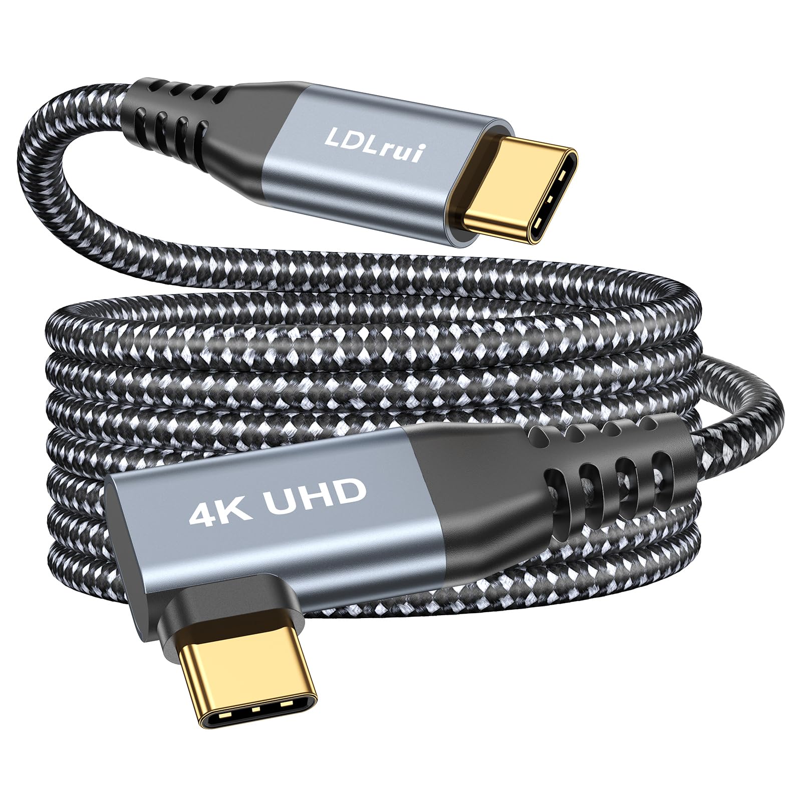 USB C Display Cable [1.8M, 2Pack], 4K@60HZ UHD Video Output. 20Gbps Data Transfer, 100W PD Fast Charging, Right Angle USB 3.2 Gen 2x2 Cord for Phones/Laptops/Tablets/Monitors/Portable Monitor and More