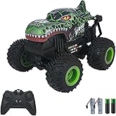 Panoleap Remote Control Monster Truck – 2.4GHz RC Car with Lights and Music,360° Rotating Stunts Dancing,Dual Batteries,Off-Road Toy Truck, for Kids, Boys and Girls,Dinosaur,Green