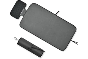 KINGBOARD Ironing Mat, Ironing Pad for Table Top with Iron Rest, Large Iron Mat with 5 Layers of Thickening, Portable Iron Pad with High Temperature Resistant, Travel Size 31.1 X 16.5inch, Black