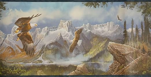 Amazon Com Eagle Mountains Wallpaper Border Home Kitchen