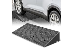 Auto Dynasty Rubber Curb Ramps, 7.9" Lift Height Curbside Driveway Ramp, 4410 LBS/2T Capacity Sidewalk Curb Ramp for Cars Trucks Bikes Motorcycles Wheelchairs
