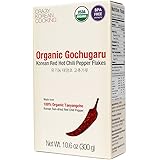 Gochugaru Organic, USDA Certified Organic Red Hot Chili Pepper Flakes, Korean Sun-Dried 10.6 oz