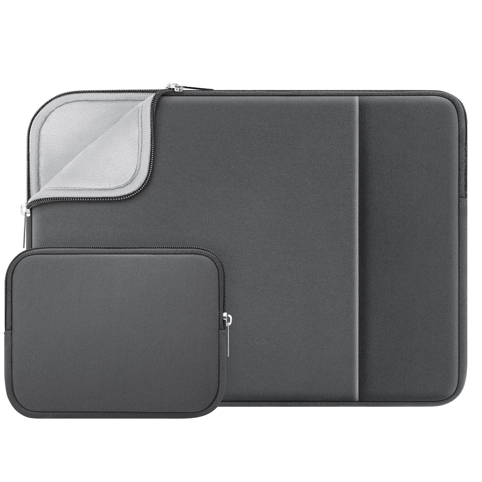 RAINYEAR 16 Inch Laptop Sleeve Protective Soft Case with Front Pocket & Accessories Pouch, Compatible with 16" MacBook M1 M2 M3 M4 M5 A3428 A3429 A2141 A2485 A2780 A2991 A3403 A3186(Grey)