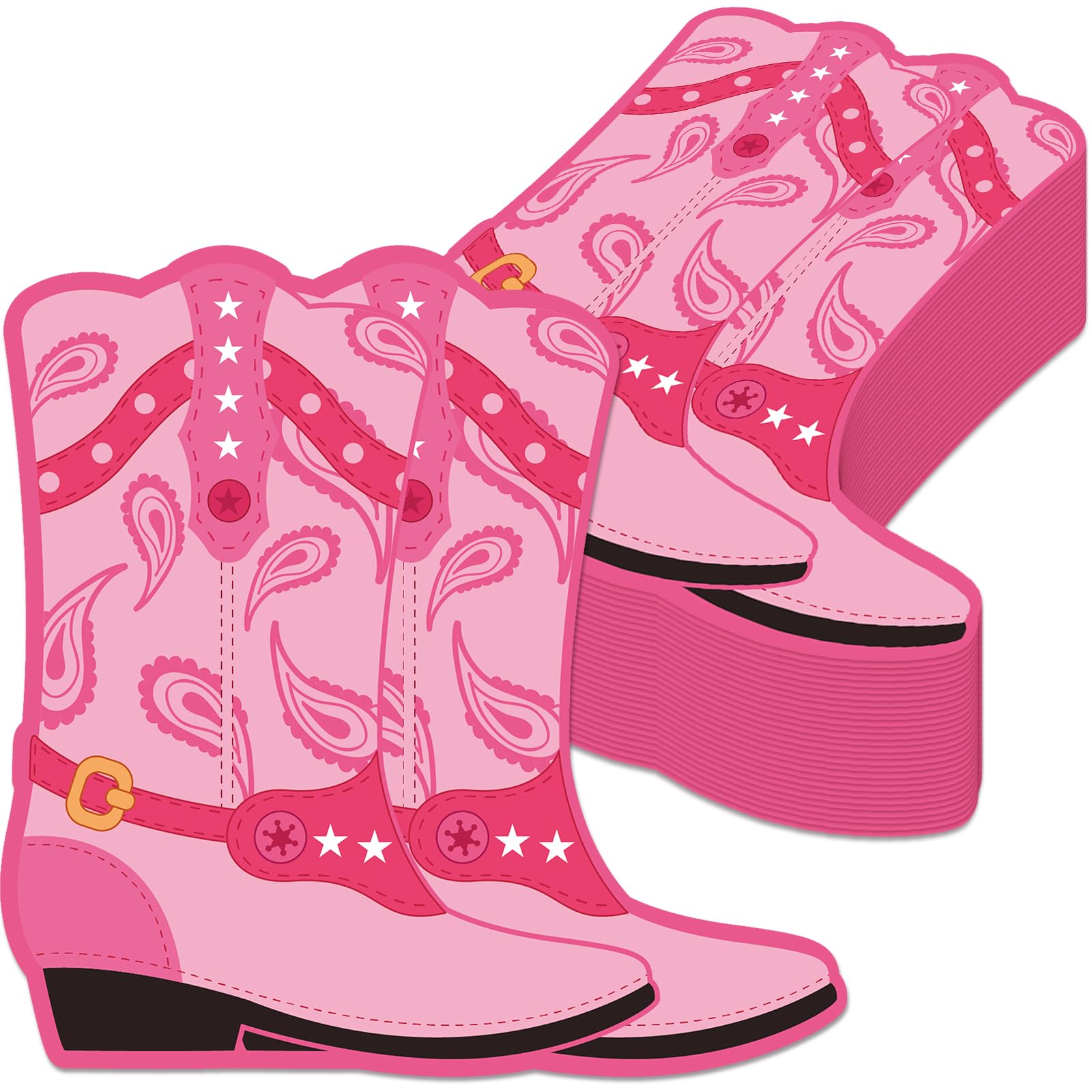 Photo 1 of 100PCS Western Cowgirl Boots Paper Napkins Wild West Theme Pink Tissue Paper Hand Towel Western Cowboy Luncheon Dinner Decorations for Baby Shower Bachelorette Birthday Party Last Rodeo Party Supplies