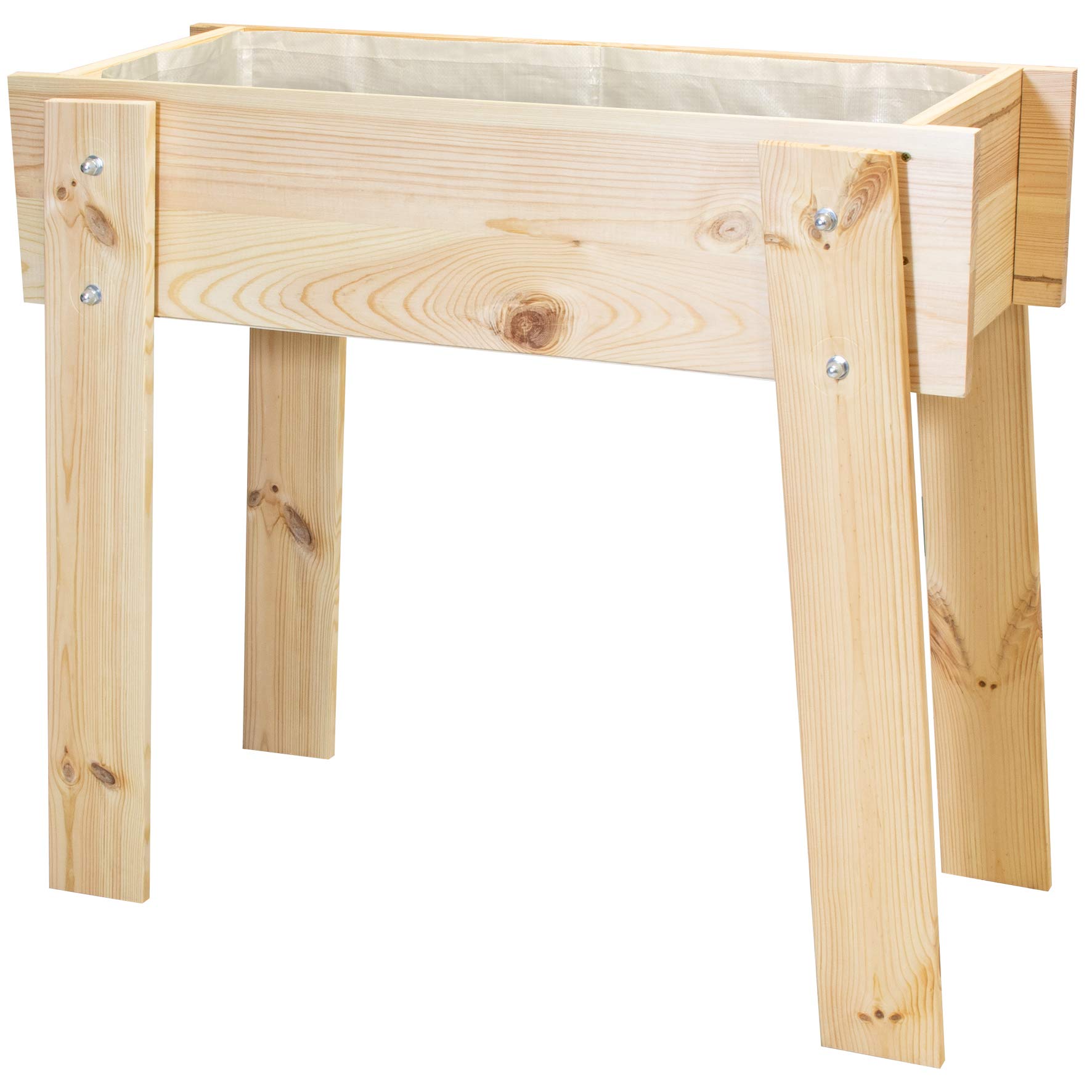 WAGNER GreenFAMILY - Raised Bed GreenBOX Design - coniferous wood, solid wood FSC®, natural, 82 x 74 x 36 cm, incl. plant bag - 25033001