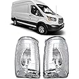 Side Mirror Indicator Light Covers Fit For Ford Transit T150 250 350 2015 2016 2017 2018 2019 2020 2021 MK8,Left&Right