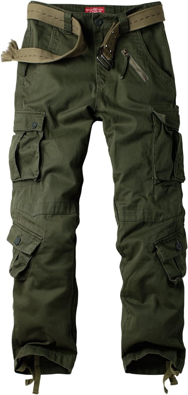 MUST WAYWomen's Casual Trousers Camouflage Multi Pockets Cargo Trousers with 8 Pockets