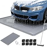 SMOQIO Garage Floor Mat, Containment Mats for Under Car with Raised Edge Waterproof, Non-Slip Heavy-Duty 1000D PVC for Floor Against Snow, Rain & Mud