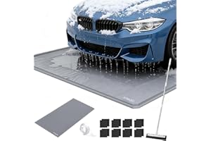 SMOQIO Garage Floor Mat, Containment Mats for Vehicles with Raised Edges Waterproof, Non-Slip Heavy-Duty 1000D PVC Parking Ta