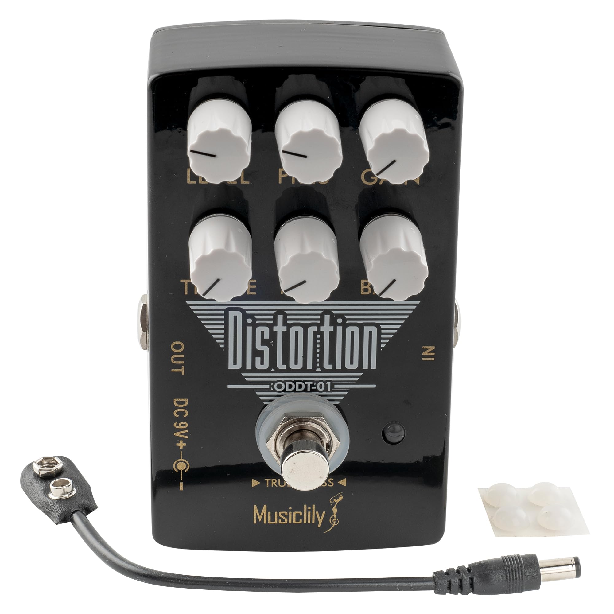 Musiclily Pro Electric Guitar Effects Pedal DC 9V Adapter Powered True Bypass, Distortion